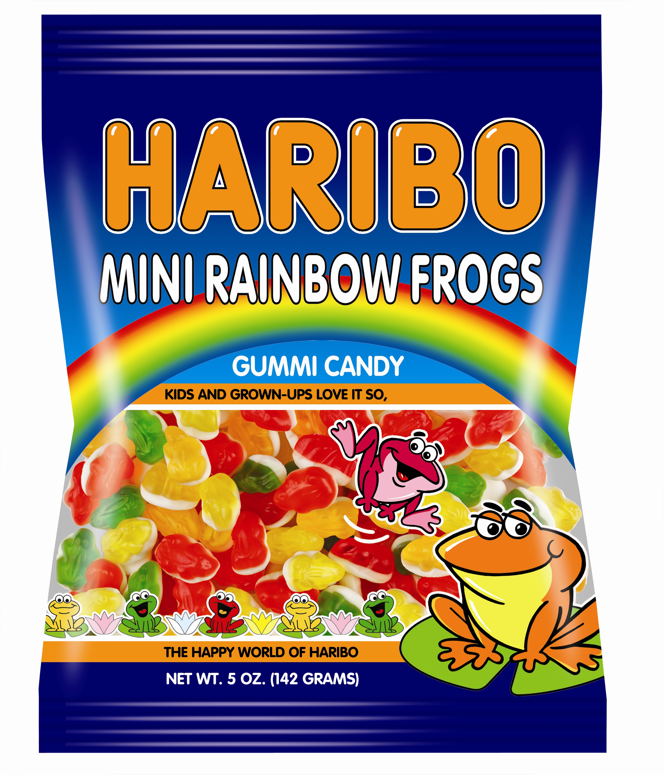 Haribo Peg Bag Mini Rainbow Frogs 5oz